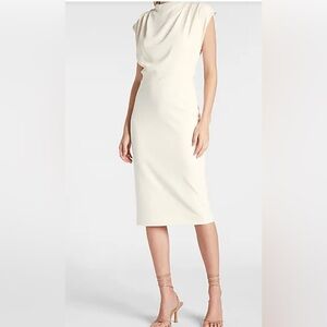 Express Ivory Mock Neck sheath Dress